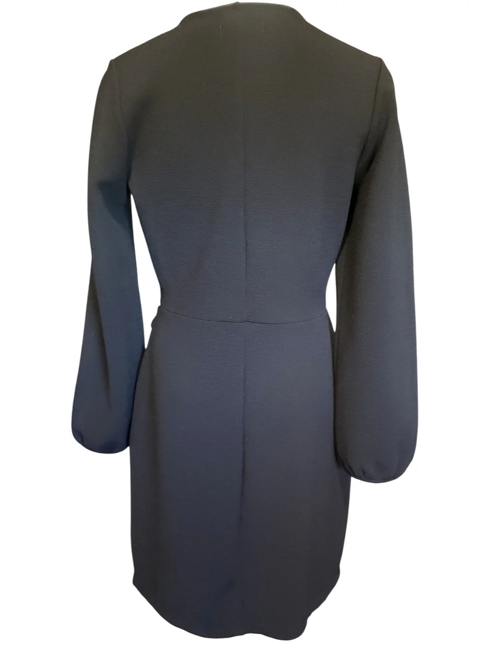 Madewell Womens Black Dress Texture & Thread Side Tie Wrap S Baloon Sleeve Chic